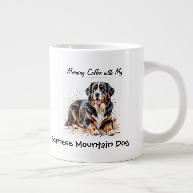  Simple Pet Bernese Mountain Dog Personalise Large Coffee Mug (Right)
