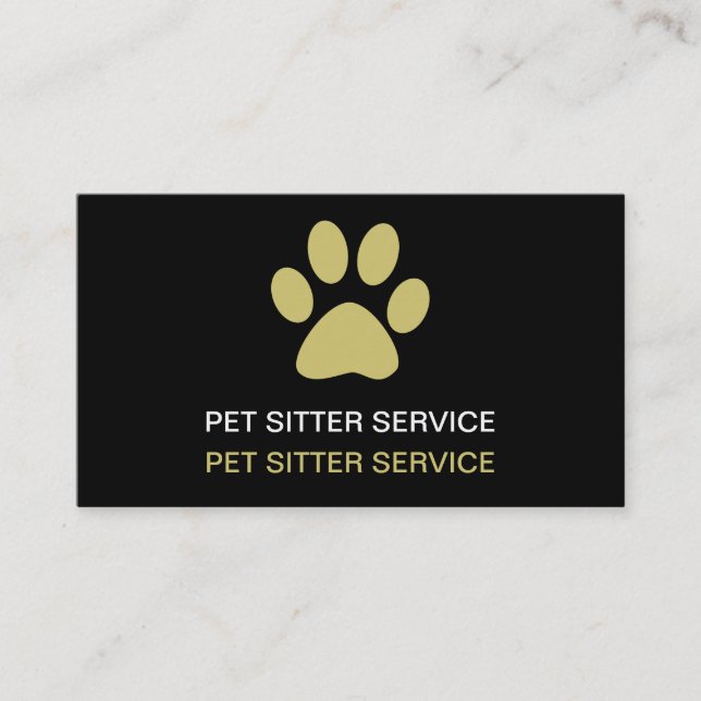 Simple Pet Care Business Cards (Front)