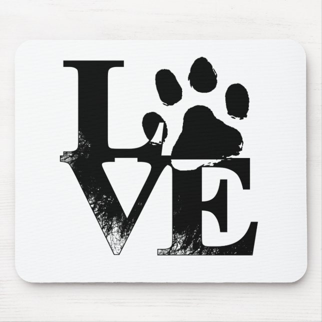 Simple Pet Love Paw Mouse Mat (Front)