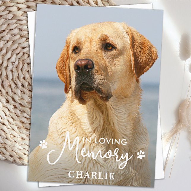 Simple Pet Memorial Custom Sympathy Dog Photo Thank You Card (Creator Uploaded)