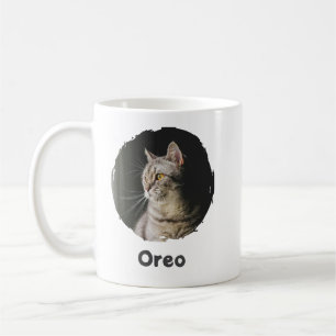 Simple Pet Name Minimalist Cat Lovers White Coffee Mug