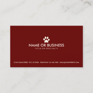 simple pet paw business card