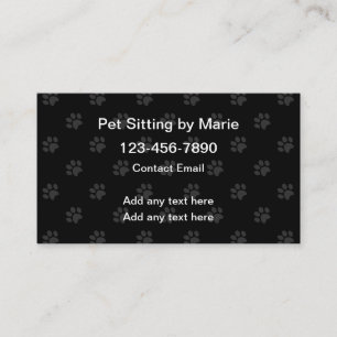 Simple Pet Sitter Business Cards