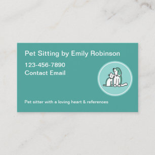 Simple Pet Sitter Modern Business Cards