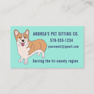 Simple Pet Sitting or Dog Grooming Business Card