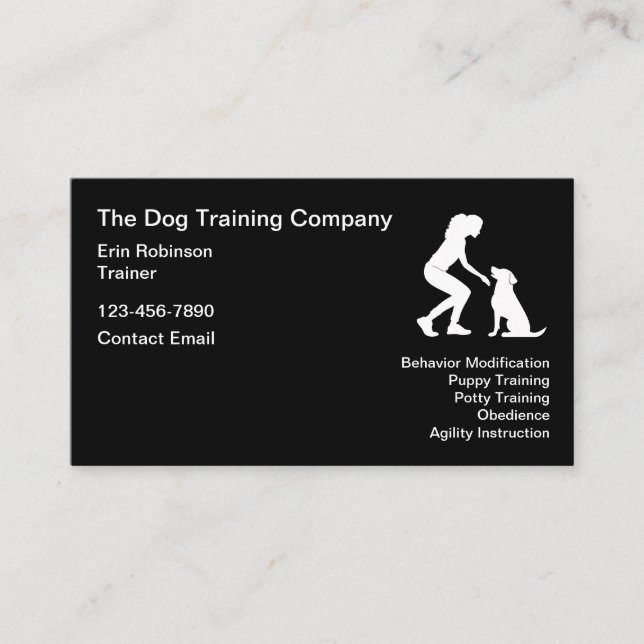 Simple Pet Training Theme Business Cards New (Front)
