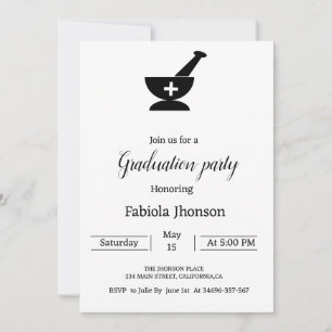 Simple Pharmacie university graduation party Announcement