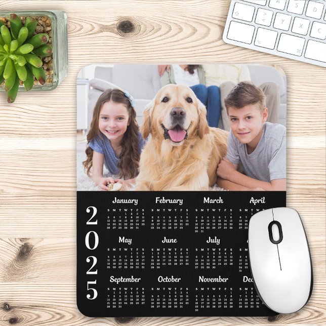 Simple Photo 2025 Calendar Custom 12 Month Modern Mouse Mat (Creator Uploaded)