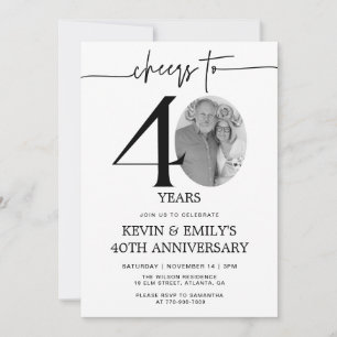Simple Photo 40th Anniversary Invitation