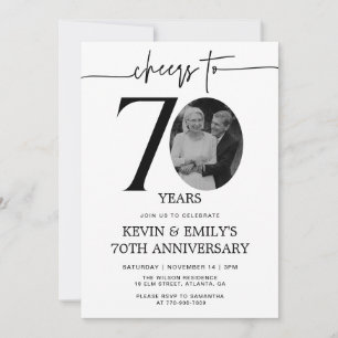 Simple Photo 70th Anniversary Invitation