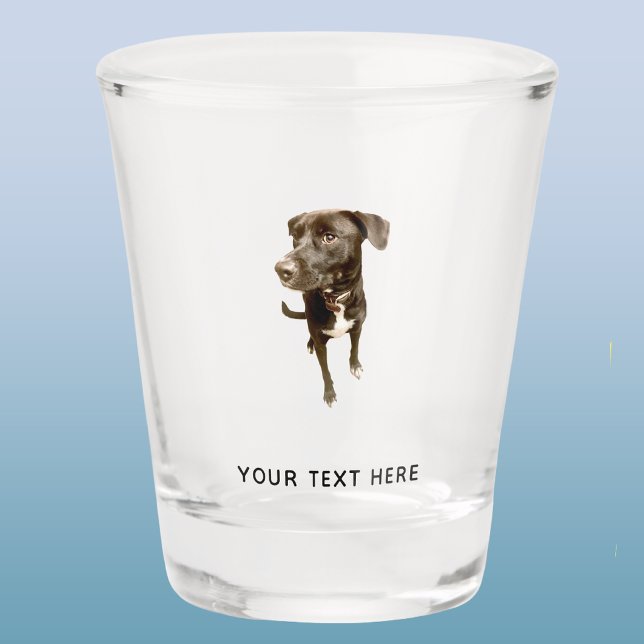 Simple Photo and Custom Text Shot Glass (Fun photo and custom text shot glass)