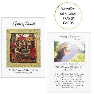 Simple Photo and Icon Memorial Funeral Prayer Card