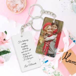 Simple Photo and Text Message Mothers Day Key Ring