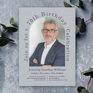 Simple Photo Arch 70th Birthday Party Invitation