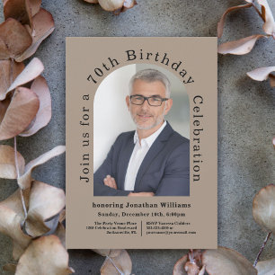 Simple Photo Arch 70th Birthday Party Invitation