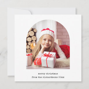 Simple Photo Arch Merry Christmas Holiday Card
