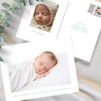 simple photo baby birth announcement