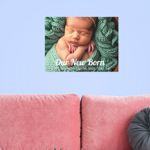 Simple Photo Baby New Born Personalise Canvas Print