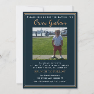 Simple Photo Baptism Invitation