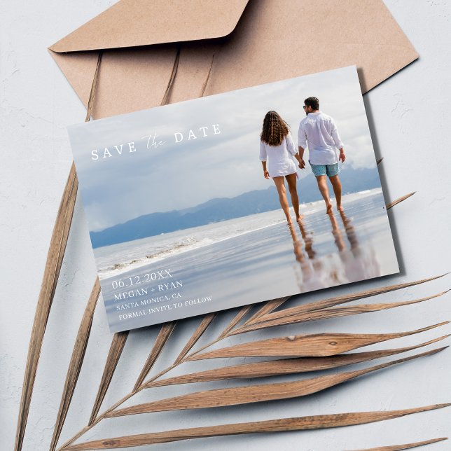 Simple Photo Beach Coastal Wedding Save The Date (Creator Uploaded)