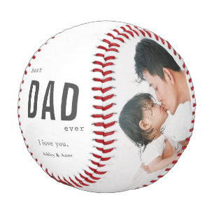 Simple Photo Best Dad Ever Father's Day Baseball
