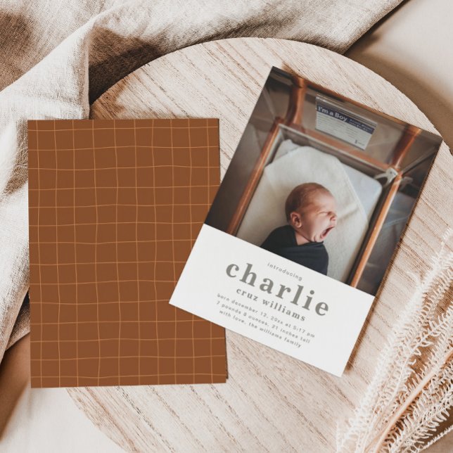 Simple Photo Birth Announcement | Boy's Birth (Creator Uploaded)