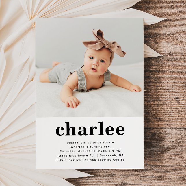 Simple Photo Birthday Invitation | Floral (Creator Uploaded)