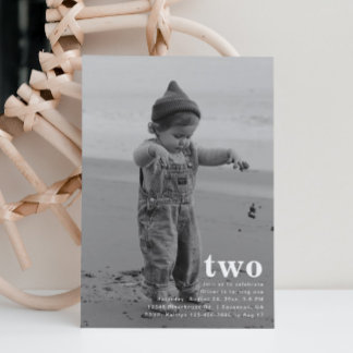 Simple Photo Birthday Invitation | Minimalist