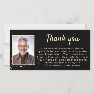 Simple Photo Birthday  Thank You Card