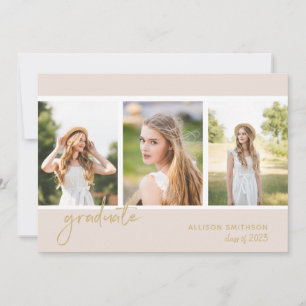 Simple Photo Blush Pink Graduation Party Invitation