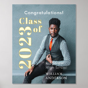 Simple Photo Bold Letterings Graduation Foil Prints