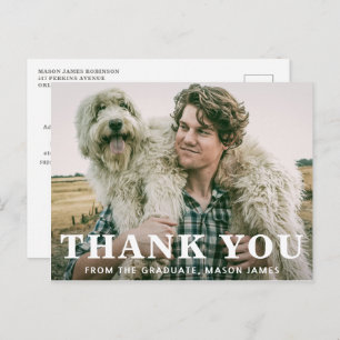 Simple Photo Bold Typography Modern Graduation Postcard