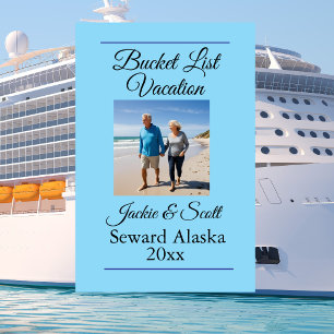 Simple Photo Bucket List Cruise Blue Personalise Magnet