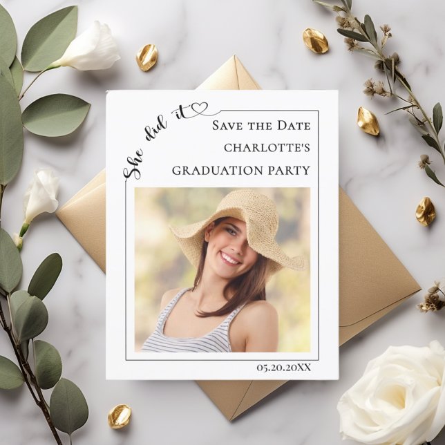 Simple photo budget Graduation Save the Date Flyer (Creator Uploaded)