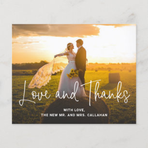 Simple Photo Budget Wedding Thank You Card