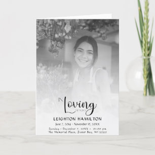 Simple Photo Celebration of Life Folded Program Programme