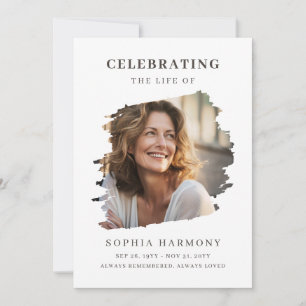 Simple Photo Celebration of Life Program Card
