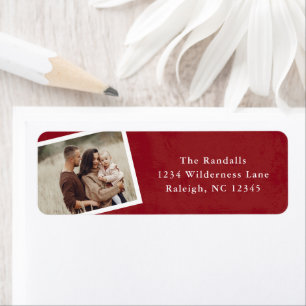 Simple Photo Christmas Card Return Address