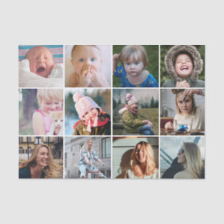 Simple Photo Collage 12 Pics Tissue Paper