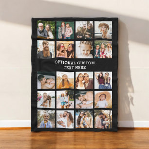 Simple Photo Collage 20 Picture Personalised Fleece Blanket
