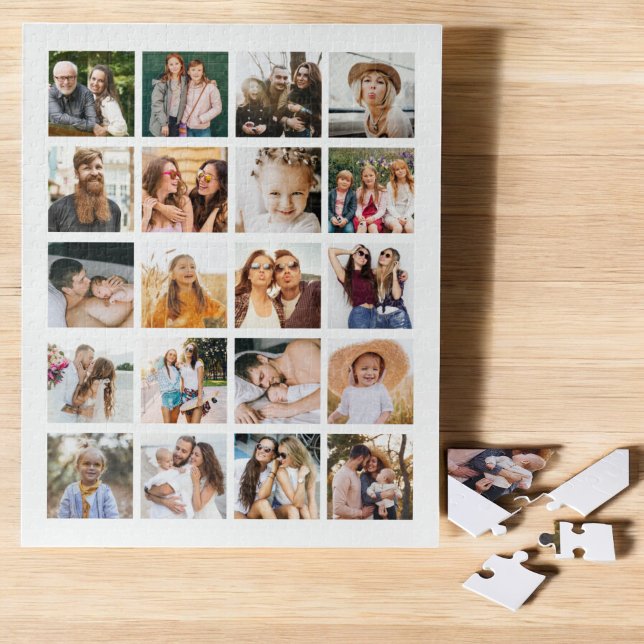 Simple Photo Collage 20 Picture Personalised Jigsaw Puzzle (Creator Uploaded)