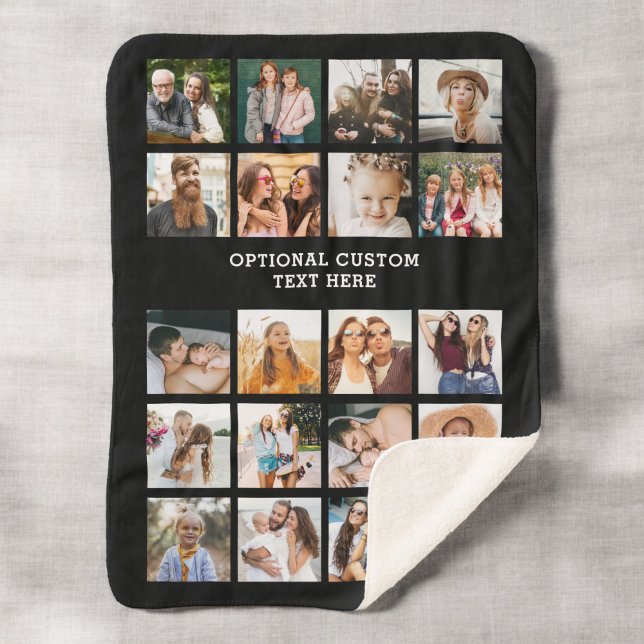 Simple Photo Collage 20 Picture Personalised Sherpa Blanket (Creator Uploaded)