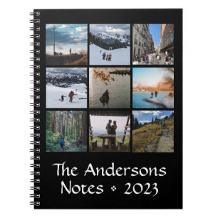 Simple Photo Collage Custom Spiral Notebook