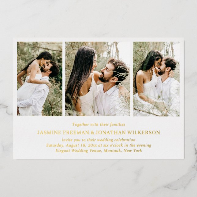 Simple Photo Collage Elegant Wedding (Front)