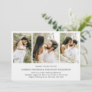 Simple Photo Collage Elegant Wedding Invitation