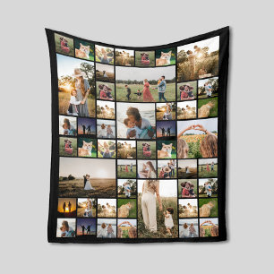 Simple Photo Collage Fleece Blanket