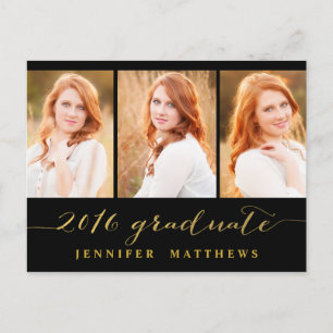 Simple Photo Collage Graduation Party Invitation Postcard