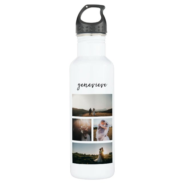 Simple Photo Collage Modern 710 Ml Water Bottle (Front)