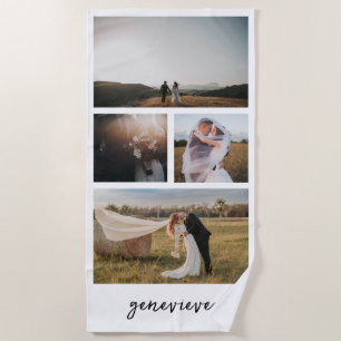Simple Photo Collage Modern Beach Towel