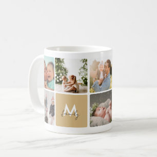 Simple Photo Collage Modern Family Customisable Coffee Mug
